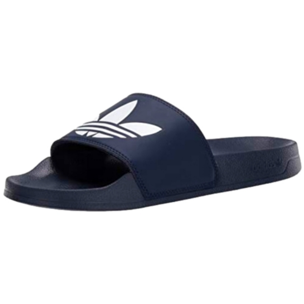 adidas Originals Navy Blue Slides with White Trefoil Logo
